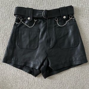 The Kooples Leather Short in Chains FSHO21023K Size 3